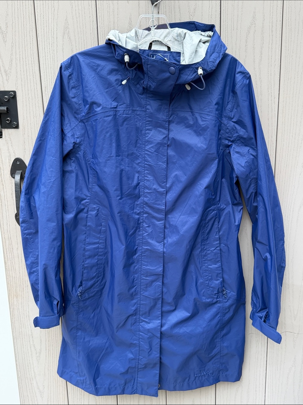 L.L. Bean Royal Blue Hooded Trench Coat